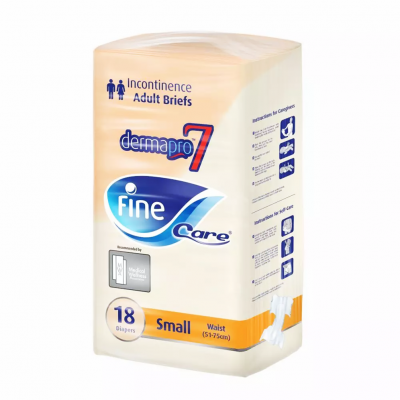 FINE CARE INCONTINENCE ADULT BRIEFS DERMAPRO-7 18 SMALL DIAPERS